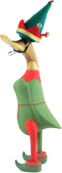 Hand Carved Wooden Bamboo Duck ~ In Court Jester Costume 26.5cm High - Image 5