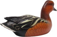 Hand Carved Wooden Decoy Duck ~ Cinnamon Teal Duck 27cm Long - Image 5