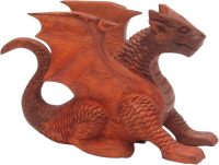 Hand Carved Wooden Dragon ~ Small Friendly Dragon 15.5cm Long - Image 3