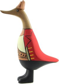 Hand Carved Wooden Bamboo Duck ~ Pirate Duck 23cm High - Image 4