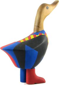 Hand Carved Wooden Bamboo Duck ~ Duck in Cards Costume 21.5cm High - Image 8