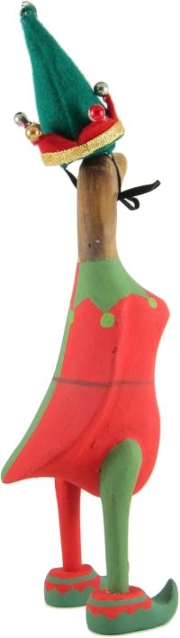 Hand Carved Wooden Bamboo Duck ~ In Court Jester Costume 26.5cm High - Image 8