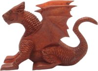 Hand Carved Wooden Dragon ~ Small Friendly Dragon 15.5cm Long - Image 8