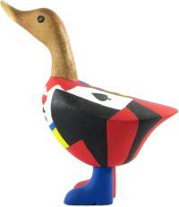 Hand Carved Wooden Bamboo Duck ~ Duck in Cards Costume 21.5cm High - Image 5