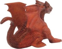 Hand Carved Wooden Dragon ~ Small Friendly Dragon 15.5cm Long - Image 5