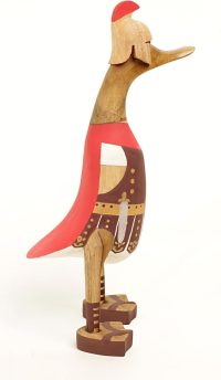 Hand Carved Wooden Bamboo Duck ~ Roman Soldier 28cm High - Image 5