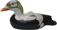 Hand Carved Wooden Decoy Duck ~ Spectacled Eider Duck 27cm Long - Image 6