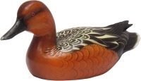 Hand Carved Wooden Decoy Duck ~ Cinnamon Teal Duck 27cm Long - Image 9