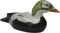 Hand Carved Wooden Decoy Duck ~ Spectacled Eider Duck 27cm Long