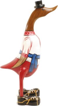 Hand Carved Wooden Bamboo Duck ~ Ukraine Traditional Clothing 36cm High - Image 2