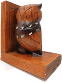 Hand Carved Wooden Owl ~ Bookstand Left Side Bookend 17.5cm High - Image 3