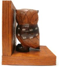 Hand Carved Wooden Owl ~ Bookstand Left Side Bookend 17.5cm High - Image 4