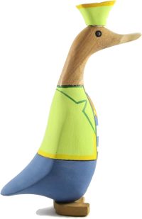 Hand Carved Wooden Bamboo Duck ~ Pirate Duck 22.5cm High - Image 2