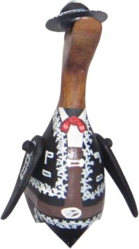 Hand Carved Wooden Bamboo Duck ~ Mariachi Duck 22cm High - Image 2