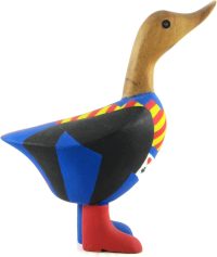 Hand Carved Wooden Bamboo Duck ~ Duck in Cards Costume 21.5cm High - Image 2