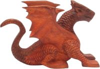 Hand Carved Wooden Dragon ~ Small Friendly Dragon 15.5cm Long