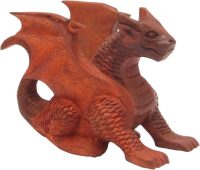 Hand Carved Wooden Dragon ~ Small Friendly Dragon 15.5cm Long - Image 4