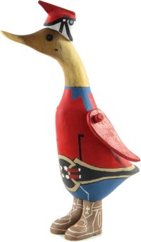 Hand Carved Wooden Bamboo Duck ~ Space Explorer 23cm High - Image 4