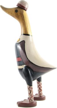 Hand Carved Wooden Bamboo Duck ~ Viking Warrior 26.5cm High - Image 5