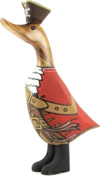 Hand Carved Wooden Bamboo Duck ~ Pirate Duck 23cm High - Image 4