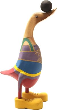 Hand Carved Wooden Bamboo Duck ~ Circus Duck 27cm High - Image 4