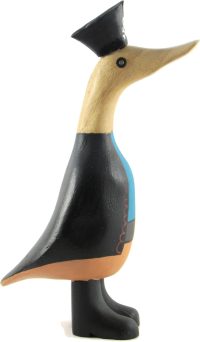 Hand Carved Wooden Bamboo Duck ~ Pirate Duck 23cm High - Image 2