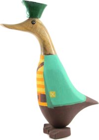 Hand Carved Wooden Bamboo Duck ~ Pirate Duck 22.5cm High - Image 4