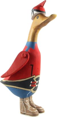 Hand Carved Wooden Bamboo Duck ~ Space Explorer 23cm High