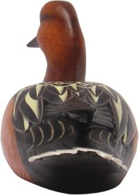 Hand Carved Wooden Decoy Duck ~ Cinnamon Teal Duck 27cm Long - Image 6