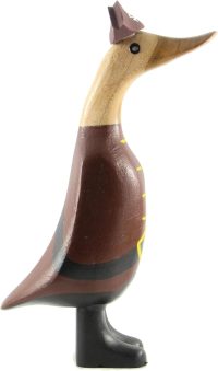 Hand Carved Wooden Bamboo Duck ~ Pirate Duck 23cm High - Image 2