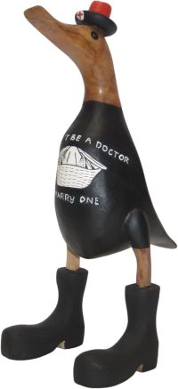 Hand Carved Wooden Bamboo Duck ~ Nurse Duck With Funny Quote 26.5cm High - Image 9