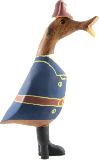 Hand Carved Wooden Bamboo Duck ~ Pirate Duck 24cm High - Image 3