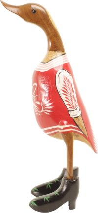 Hand Carved Wooden Bamboo Duck ~ Traditional European Dress 38cm High - Image 4