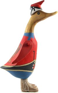 Hand Carved Wooden Bamboo Duck ~ Space Explorer 23cm High - Image 3