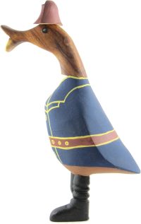 Hand Carved Wooden Bamboo Duck ~ Pirate Duck 24cm High - Image 4