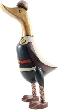 Hand Carved Wooden Bamboo Duck ~ Viking Warrior 26.5cm High - Image 4