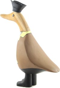 Hand Carved Wooden Bamboo Duck ~ Pirate Duck 23cm High - Image 5