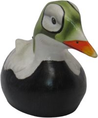 Hand Carved Wooden Decoy Duck ~ Spectacled Eider Duck 27cm Long - Image 8