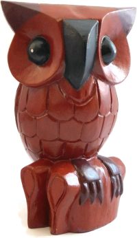 Hand Carved Wooden Owl ~ Brown Owl 11.8cm Long