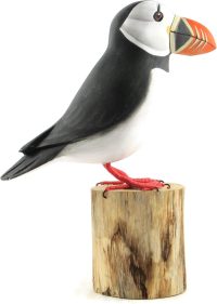 Hand Carved Painted Wooden Bird ~ Atlantic Puffin