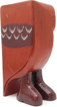 Hand Carved Wooden Owl ~ Owl with Boots 19cm High - Image 4