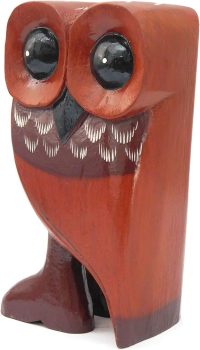 Hand Carved Wooden Owl ~ Owl with Boots 19cm High - Image 8