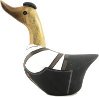 Hand Carved Wooden Bamboo Duck ~ Painter Duck 18cm High - Image 5