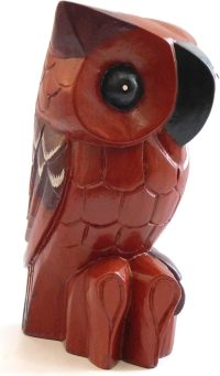 Hand Carved Wooden Owl ~ Brown Owl 11.8cm Long - Image 3