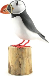 Hand Carved Painted Wooden Bird ~ Atlantic Puffin - Image 3