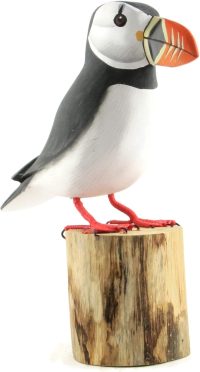 Hand Carved Painted Wooden Bird ~ Atlantic Puffin - Image 2