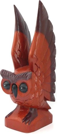 Hand Carved Wooden Owl ~ Owl with Open Wings 30.5cm High - Image 8